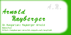 arnold mayberger business card